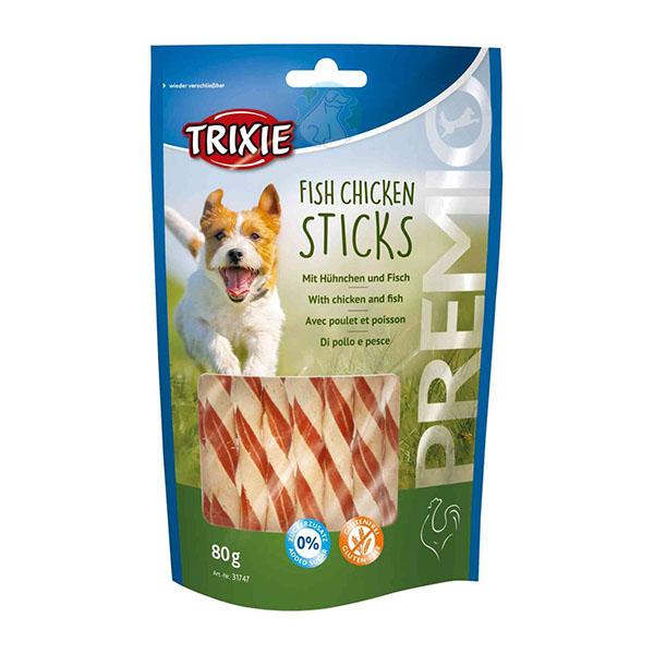 تشویقی مدادی پیچی نرم مرغ و ماهی 80گرمی Trixie
